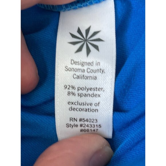 Athleta Half Zip Reflective Running‎ Wild Reflective Top Blue 243315 S Pocket - Picture 7 of 11